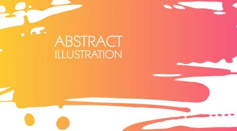 Color gradient ink brush stroke on white background. Japanese style. Stock Illustration