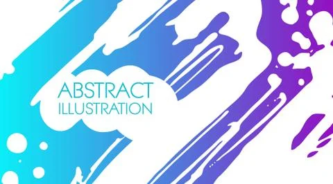 Color gradient ink brush stroke on white background. Japanese style. Stock Illustration