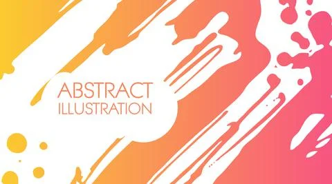 Color gradient ink brush stroke on white background. Japanese style. Stock Illustration