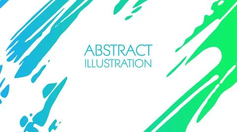 Color gradient ink brush stroke on white background. Japanese style. Illustrazione stock
