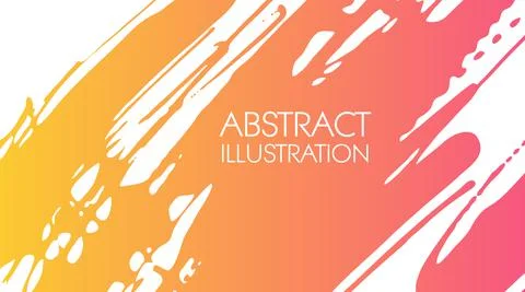 Color gradient ink brush stroke on white background. Japanese style. Stock Illustration