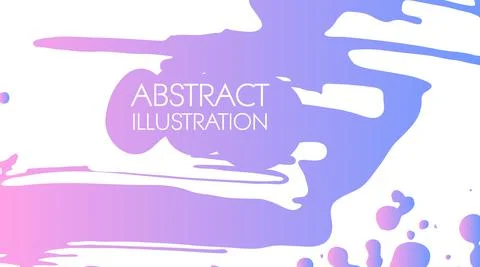 Color gradient ink brush stroke on white background. Japanese style. Stock Illustration