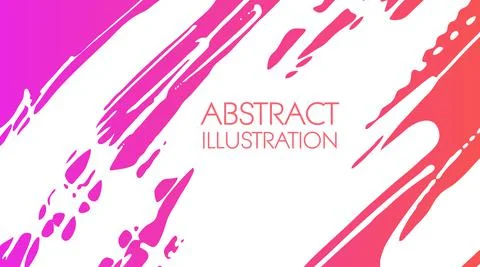 Color gradient ink brush stroke on white background. Japanese style. Stock Illustration