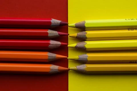 Color Gradient: From Red to Yellow Stock Photos