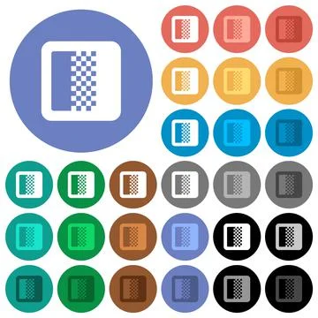 Color gradient round flat multi colored icons Illustrazione stock