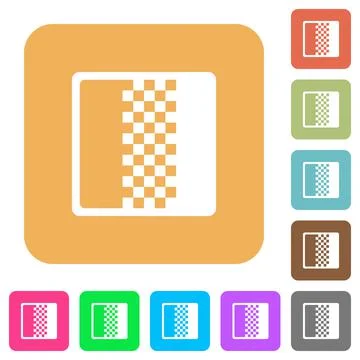 Color gradient rounded square flat icons Stock Illustration