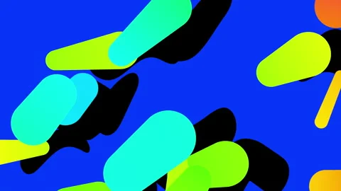 Color gradient shapes in animated pattern Stock Footage 158367968
