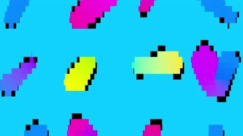 Color gradient shapes in animated pattern Stock Footage 162443132