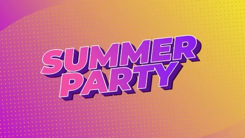 Color Gradient Summer Party Bold Typography Motion Background Stock Footage 334094450