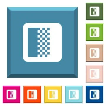 Color gradient white icons on edged square buttons Stock Illustration