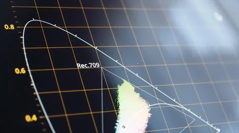 Color grading indicator graph on screen. RGB colour correction graphic Foto stock