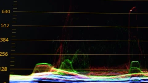 Color Grading Suite with Live Histogram Visualization Stock Footage 327443549