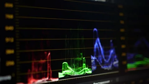 Color Grading Suite with Live Histogram Visualization Stock Footage 327443834