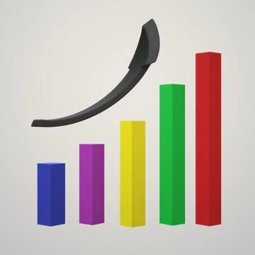 Color graph, arrow Stock Illustration