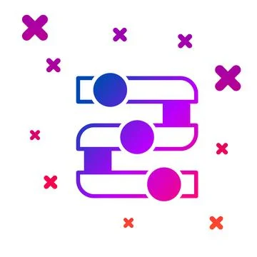 Color Graph, schedule, chart, diagram, infographic, pie graph icon isolated on 스톡 일러스트