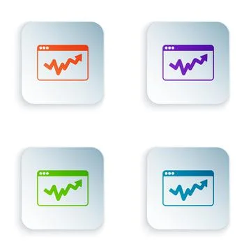 Color Graph, schedule, chart, diagram, infographic, pie graph icon isolated on Illustrazione stock