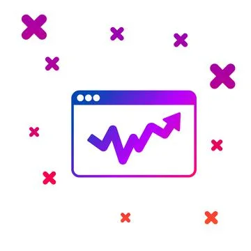 Color Graph, schedule, chart, diagram, infographic, pie graph icon isolated on Stock Illustration