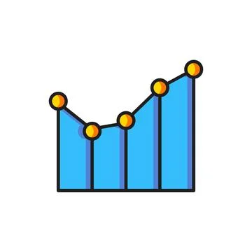 Color Graph, schedule, chart, diagram, infographic, pie graph icon isolated.. Stock Illustration