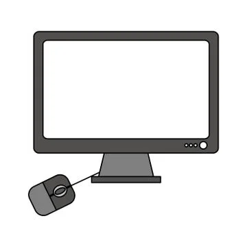Color graphic desk computer tech device with mouse Stock Illustration