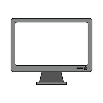 Color graphic display desk computer tech device Illustrazione stock