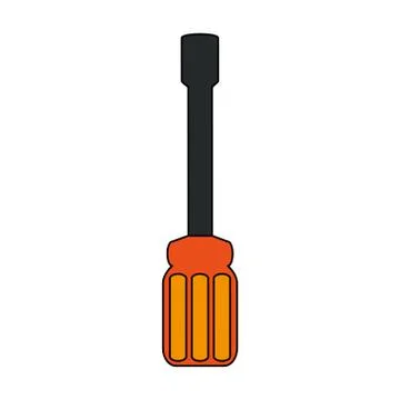Color graphic screwdriver spade tip icon Stock Illustration