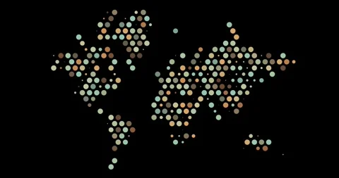Color Grid Circles Animate World Silhoue... | Stock Video | Pond5