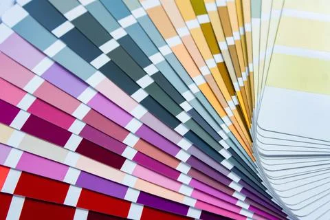 Color guide displaying a range of hues Stock Photos