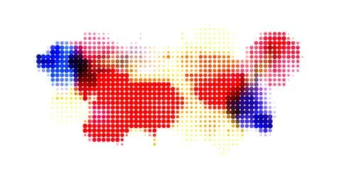 Color halftone effect. Abstract dotted pattern. Digital background. Color spots. Stock Illustration