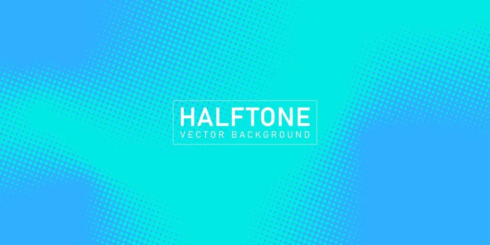 Color halftone texture, abstract blue dotted gradient background Stock Illustration