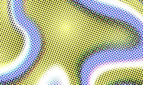 Color halftone texture, abstract gradient background with moire effect, circles Stockillustratie