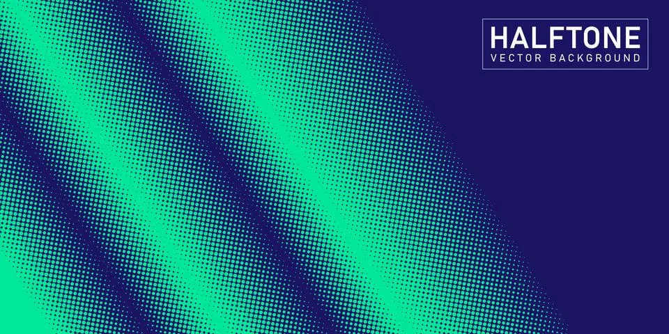 Color halftone texture, abstract green stripes dotted gradient background Stock Illustration
