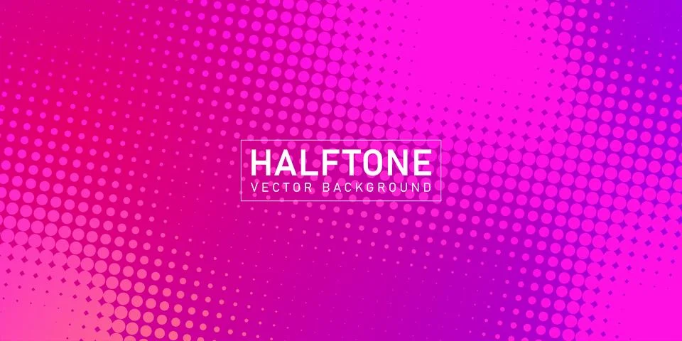 Color halftone texture, abstract pink dotted gradient background Stock Illustration