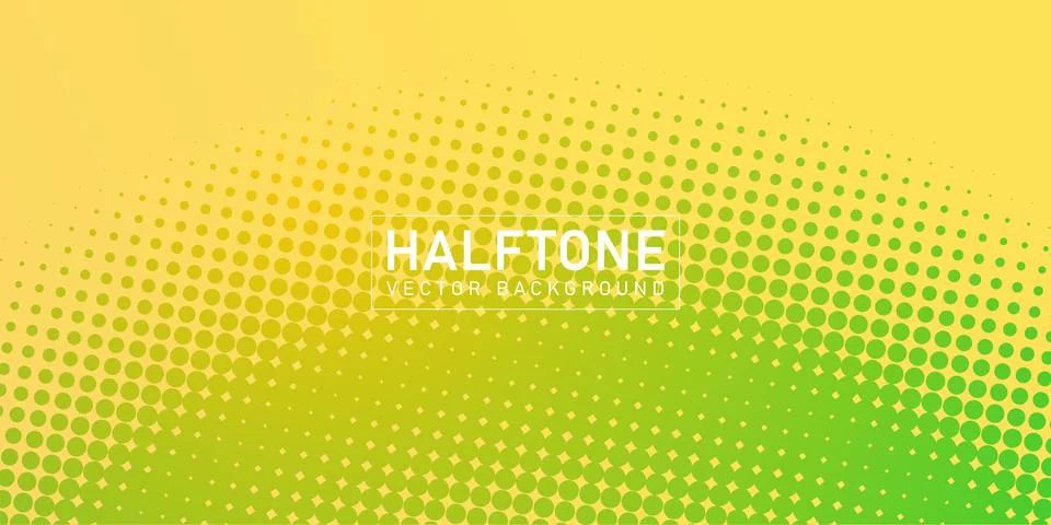 Color halftone texture, abstract yellow green dotted gradient background Stock Illustration