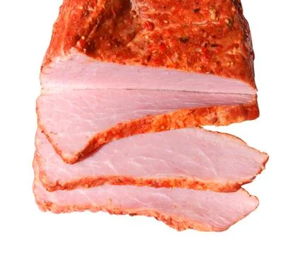 Color ham on white background Stock Photos