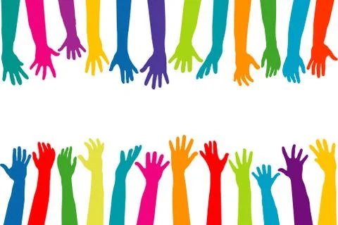 Color hands silhouettes Stock Illustration