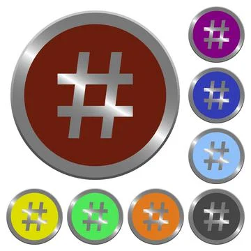 Color hash tag buttons Stock-Illustration