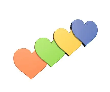 Color hearts Stock Illustration