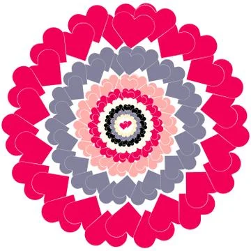 Color hearts in ring. Stock Illustration