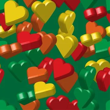 Color Hearts Seamless Pattern Illustrazione stock