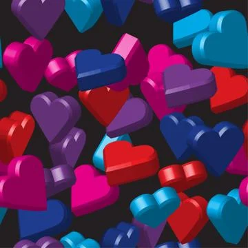 Color Hearts Seamless Pattern Illustrazione stock