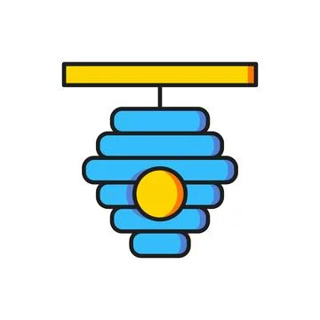 Color Hive for bees icon isolated on white background. Beehive symbol. Apia.. Stock Illustration