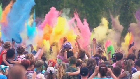 Color holi festival Stock Footage