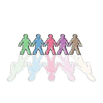 Color human figures Illustrazione stock
