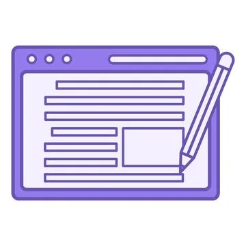 Color Icon Article. Vector Icon Writing Articles on Social Networks. Blogge.. Stock Illustration