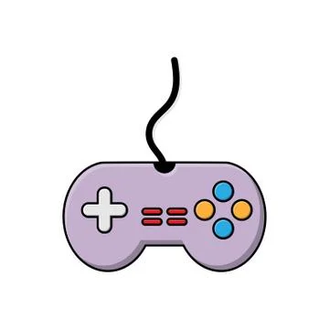 Color icon of the game controller. Flat cartoon style. 스톡 일러스트