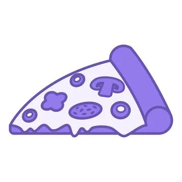 Color Icon Pizza. Vector Illustration. A Slice of Pizza with Cheese, Paprik.. Stock Illustration