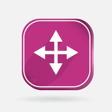 Color icon with shadow. the move arrows Stock Illustration