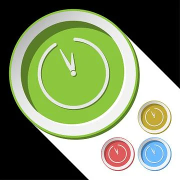 Color icons with clock Illustrazione stock