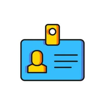 Color Identification badge icon isolated on white background. It can be use.. Stock Illustration