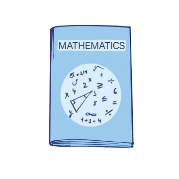 Color illustration of a school math notebook. Stock vector illustration on a イラスト素材